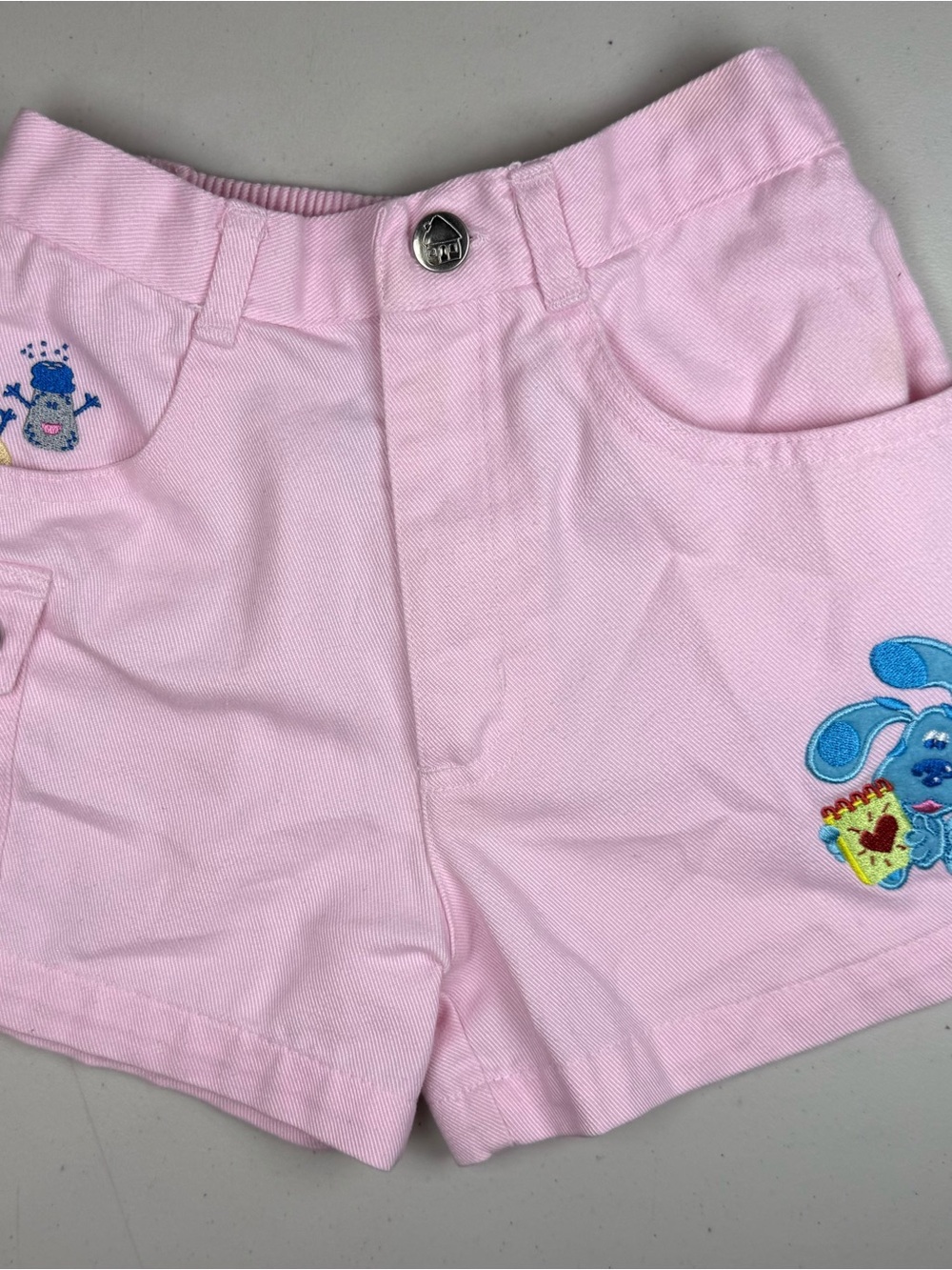 Toddler Pink Bunny Patch Shorts with Elastic Back